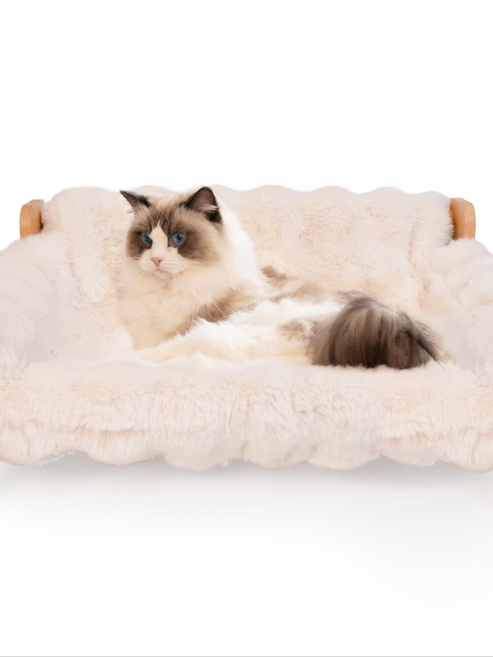 Cat Sofa Bed, Soft Plush Pet Couch with Removable Washable Cover, Non‑Slip Bolst - Picture 9 of 10